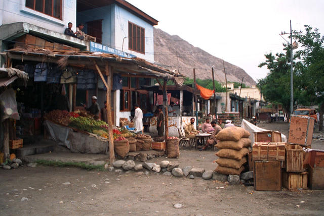 Shops at Jaglot, Pakistan.