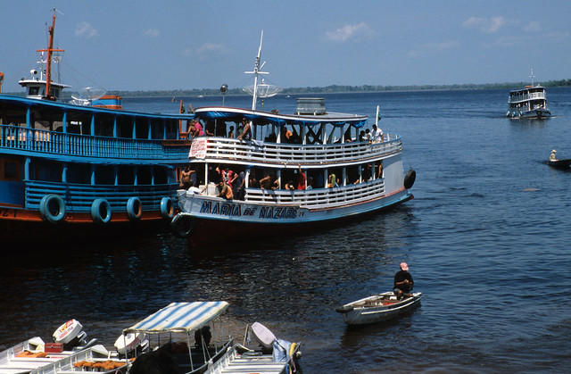 Passenger ferries at Manaus, Brazil.