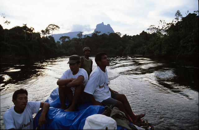 On the Cauaburi River, with Padre Peak behind, Brazil.
